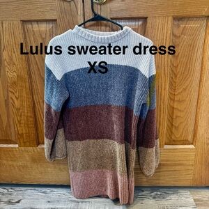 Lulu's Colorblock Cowl Neck Sweater Dress
